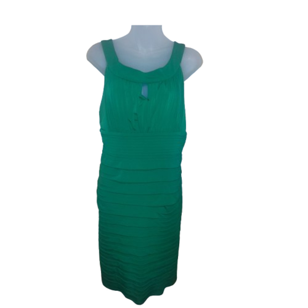 AA Studio Women’s Green Halter Neck Pleated Layered Style Dress Size 16 BG28
